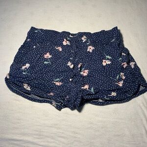 SO Navy Floral High Waist Women's Shorts